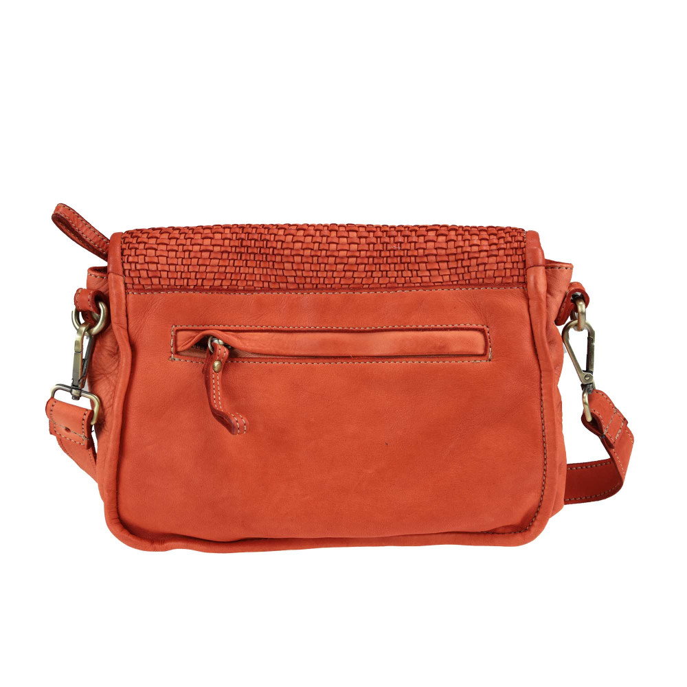 Cross-body bag in aged effect leather
