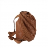 Braided leather shoulder bag convertible to backpack