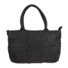 Handmade shopping bag in woven leather