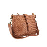 Crossbody bag in vintage effect woven leather