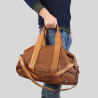 Woven leather travel bag