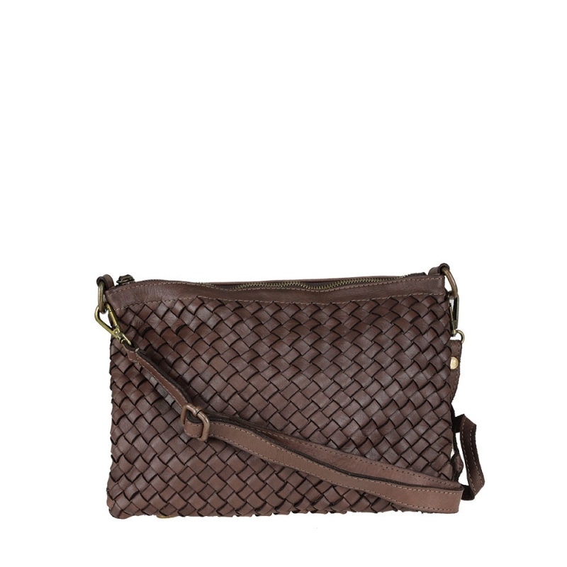 Woven leather clutch bag...