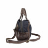 Boston bag in leather and nylon fabric